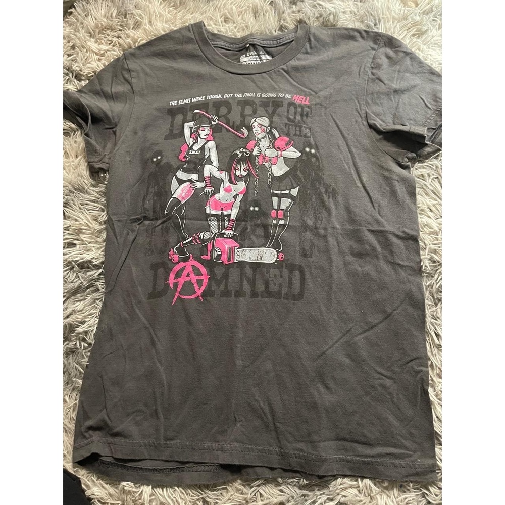 Y2K 2007 Derby of the Damned Leon Ryan Graphic T-Shirt made in the USA L